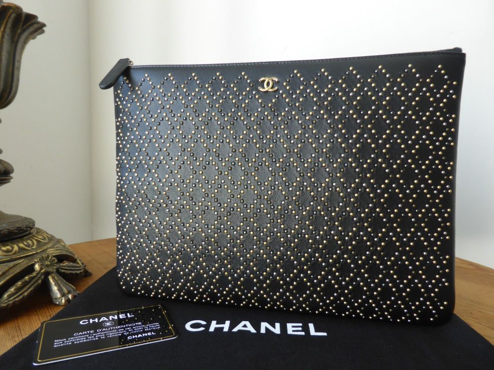 Chanel Studded Medium O Case in Black Calfskin - SOLD