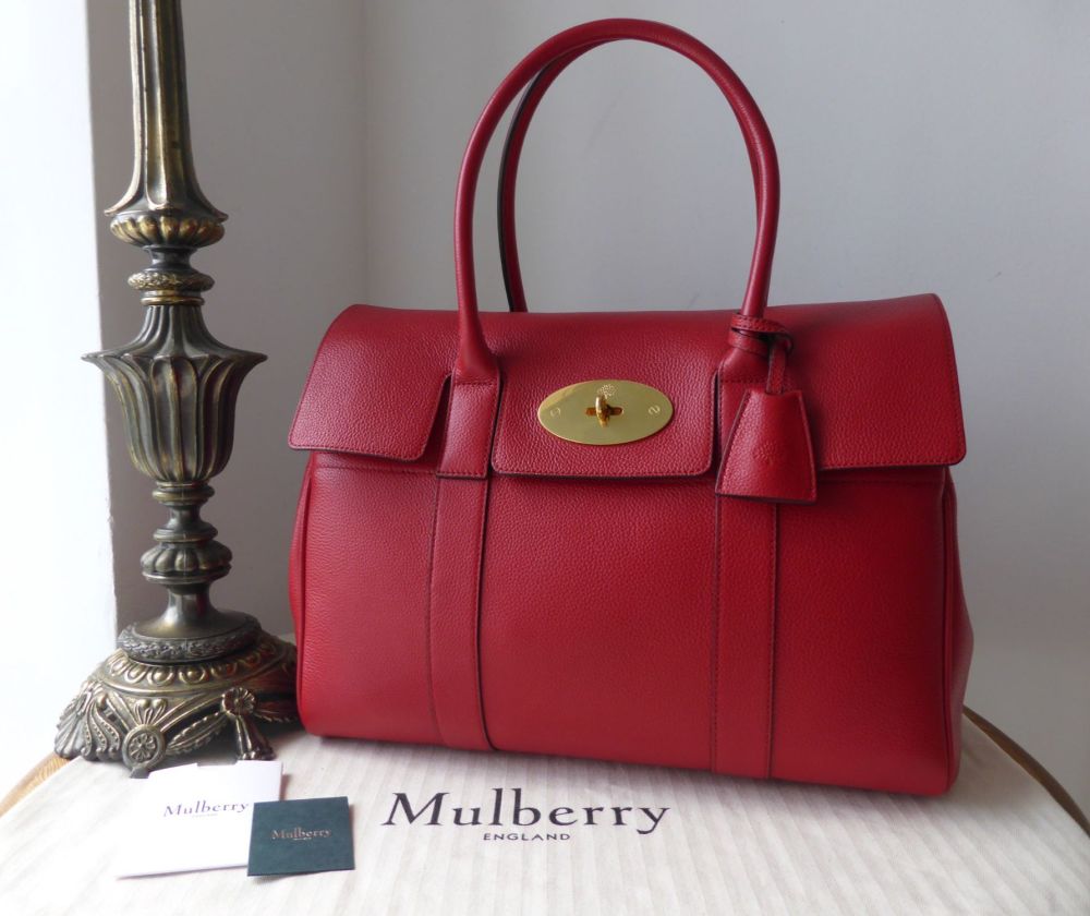 Mulberry Classic Heritage Bayswater in Scarlet Small Classic Grain Leather