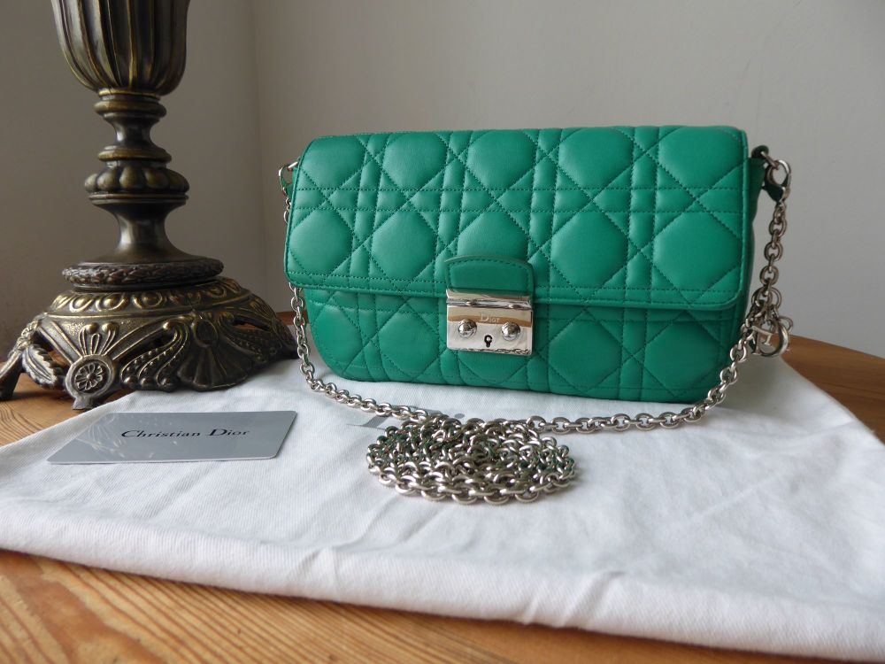 Dior Miss Dior Promenade Shoulder Bag Pochette in Vert Vif Green Cannage Quilted Lambskin - SOLD