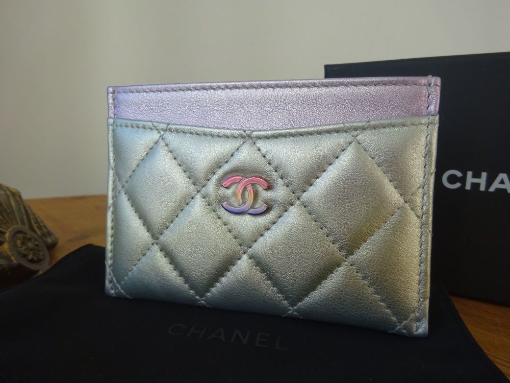 Chanel Classic Card Holder in Bicolore Iridescent Lambskin with Mermaid  Hardware - SOLD