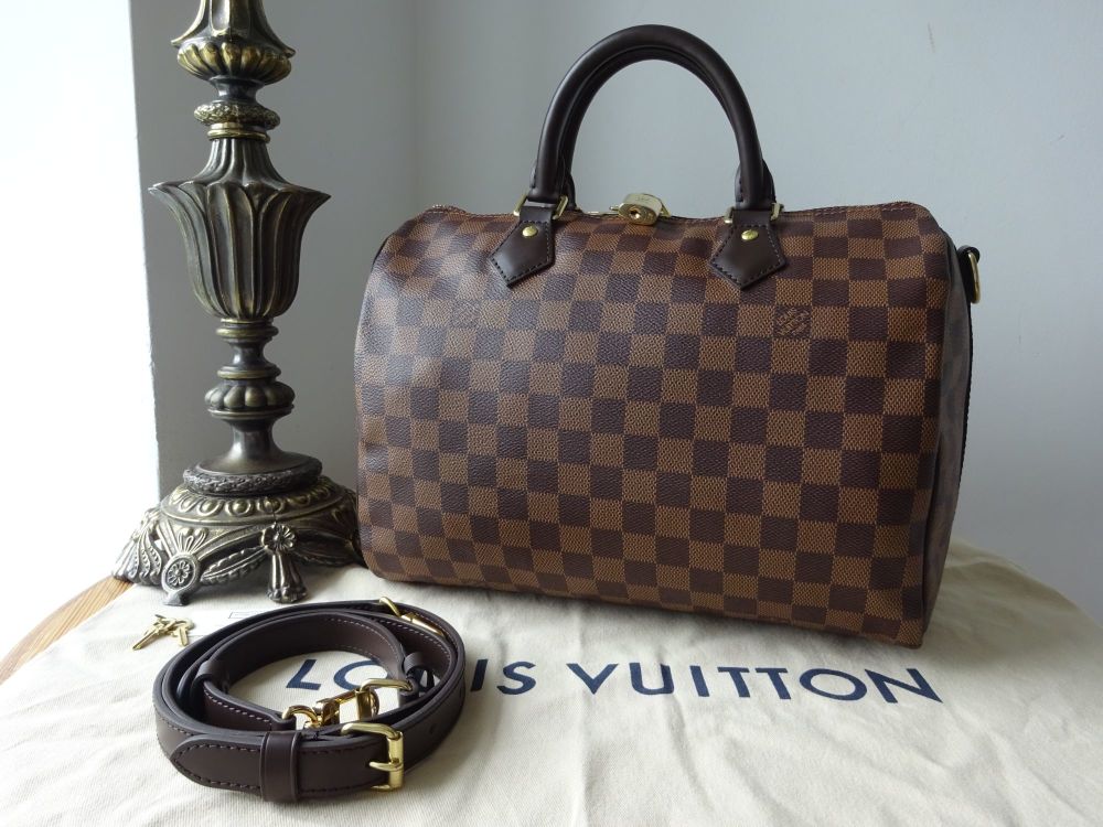 Louis Vuitton Damier Ebene Canvas Speedy Bandouliere 30 Bag Louis