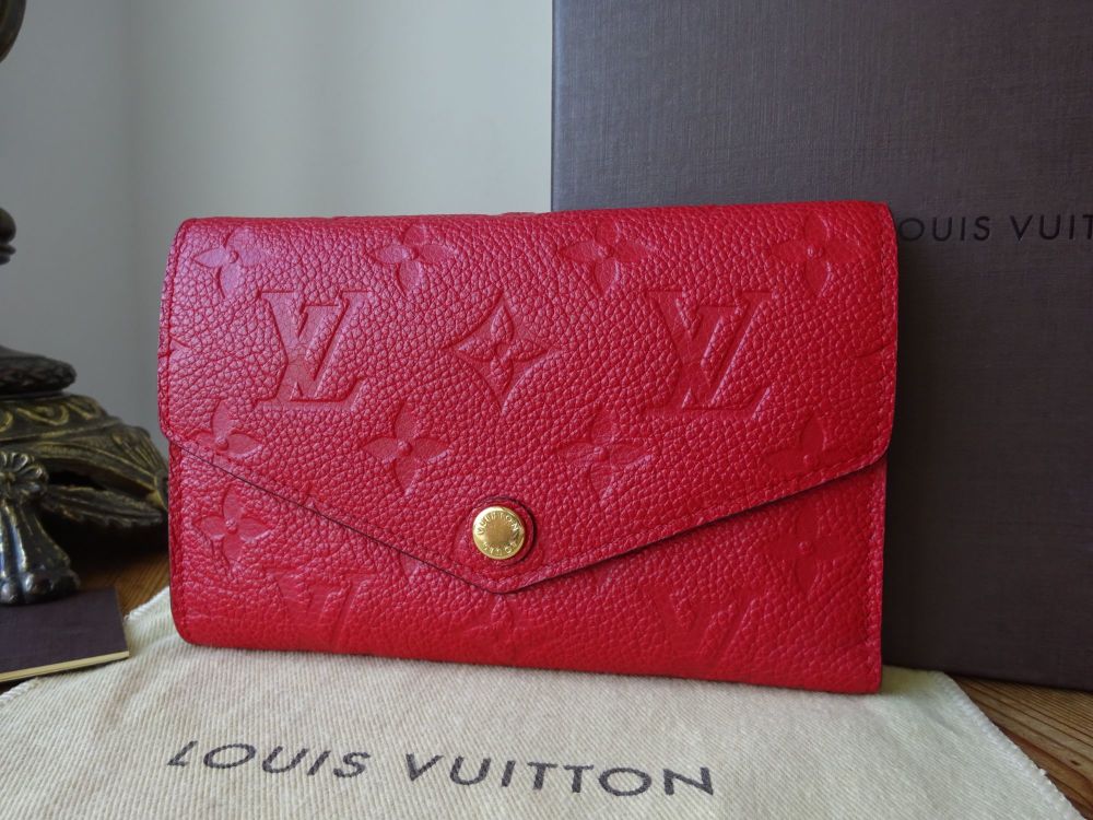 Preloved Louis Vuitton Red Epi Leather Portefeiulle Sarah Wallet