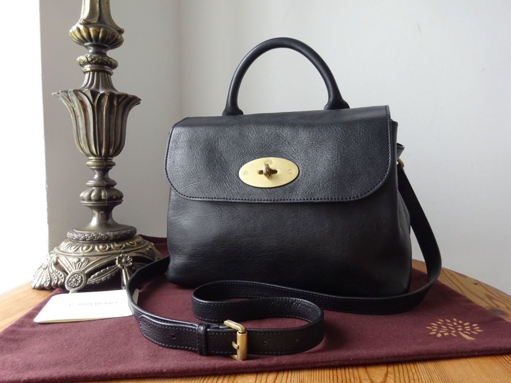 Mulberry Dorothy Satchel in Black Natural Vegetable Tanned Leather