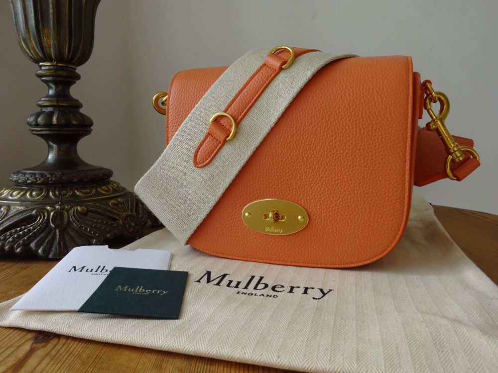 Mulberry Small Darley Satchel in Apricot Small Classic Grain with Sports Strap - SOLD