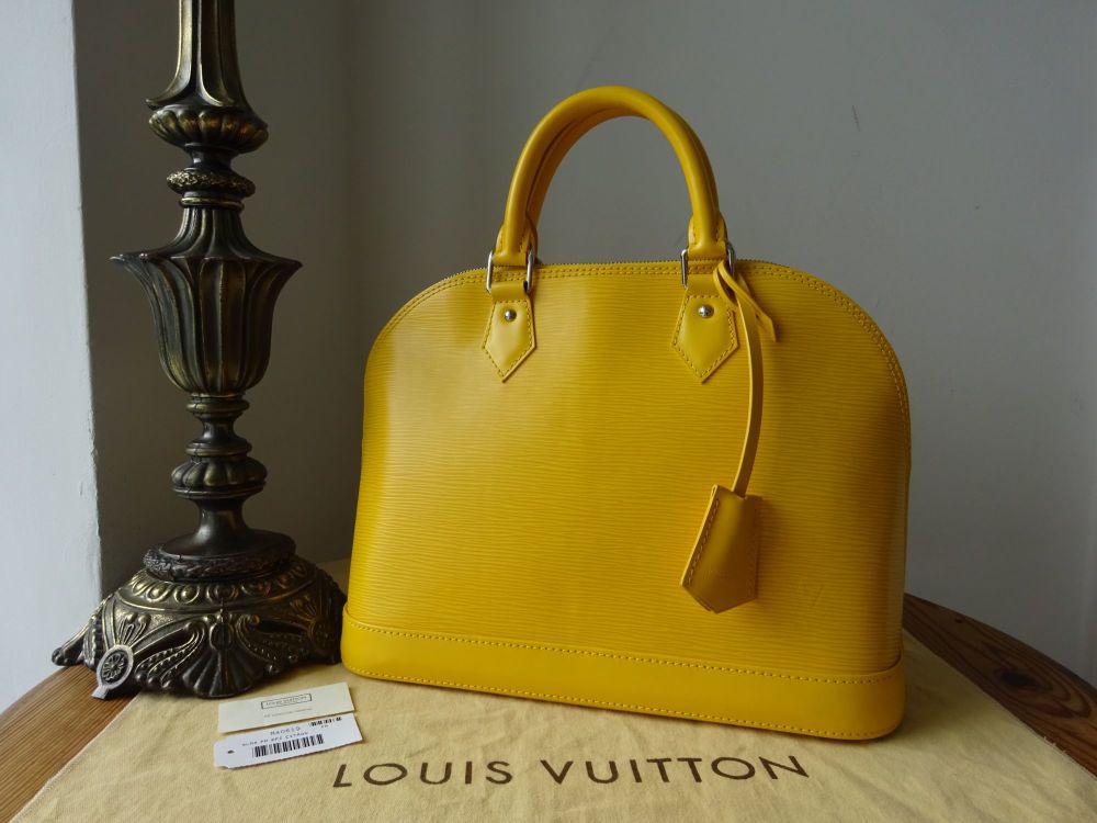 Louis Vuitton Alma PM in Citron Yellow Epi Leather with Shiny Silver Hardwa