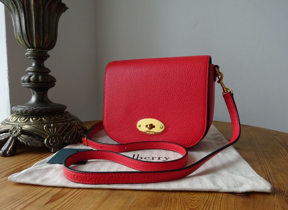 Mulberry Small Darley Satchel in Lipstick Red Small Classic Grain - New
