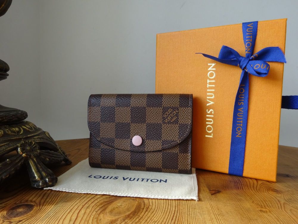 Louis Vuitton Rosalie Compact Purse Wallet in Damier Ebene & Rose Ballerine - SOLD