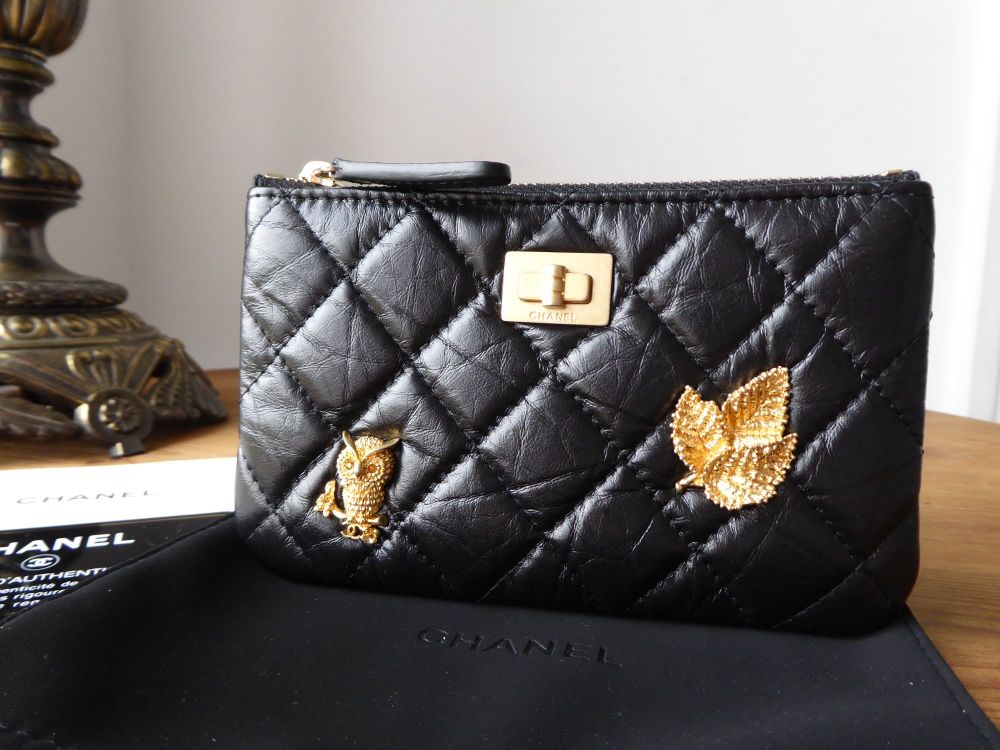 Chanel Black Quilted Aged Calfskin New York Lucky Charms Reissue Classic  Mini O Case Pouch Gold Hardware, 2018 Available For Immediate Sale At  Sotheby's