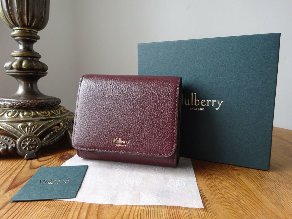Mulberry Small Continental French Purse Wallet in Oxblood Small Classic Gra