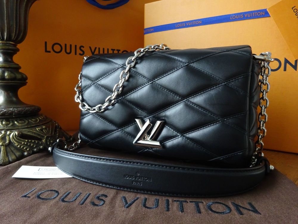 Louis Vuitton Twist PM GO-14 Malletage Pochette Soir in Black Quilted Lambs