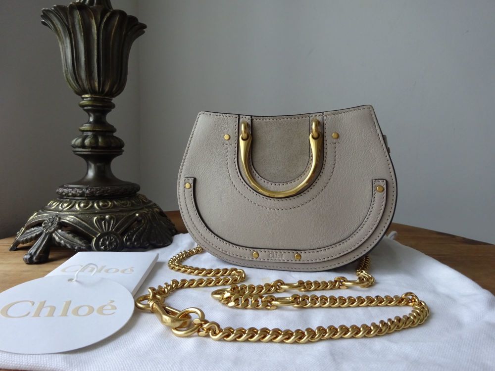 Chloé Mini Pixie Belt Bag in Pastel Grey Goatskin and Suede