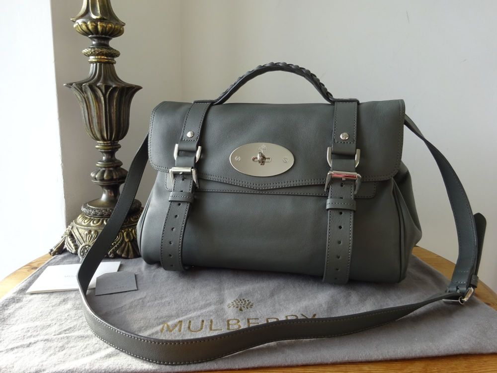 Mulberry Classic Regular Alexa Satchel in Pavement Grey Silky Calf Leather - SOLD