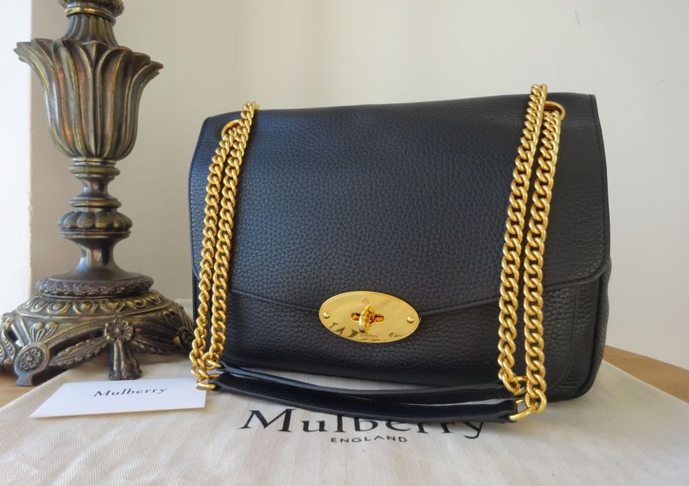 Mulberry Darley Large Shoulder Bag in Black Heavy Grain Leather - SOLD