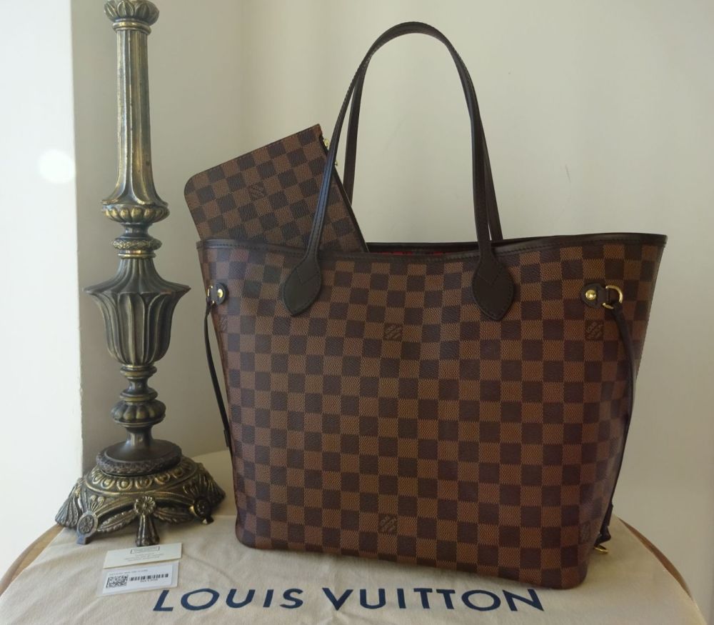 Authentic Louis Vuitton Damier Ebene Neverfull Pouch Pochette