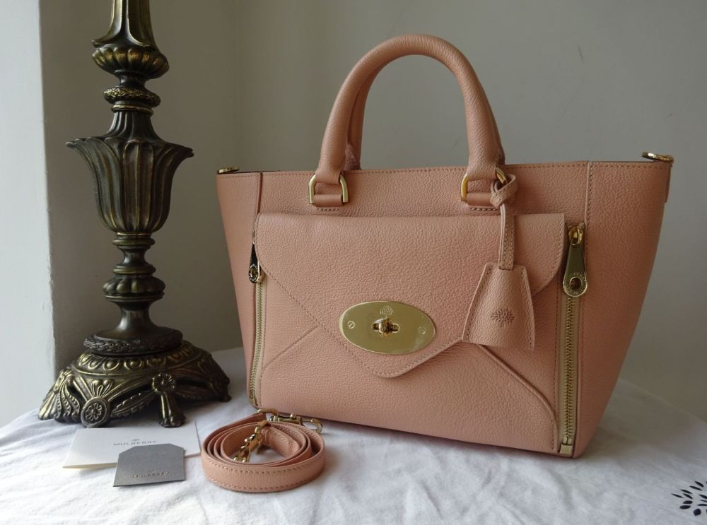 Mulberry Small Willow Tote in Ballet Pink Grainy Calf Leather