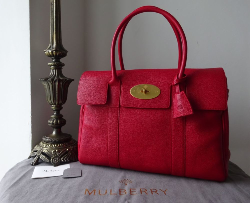 Mulberry Classic Heritage Bayswater in Scarlet Small Classic Grain Leather 