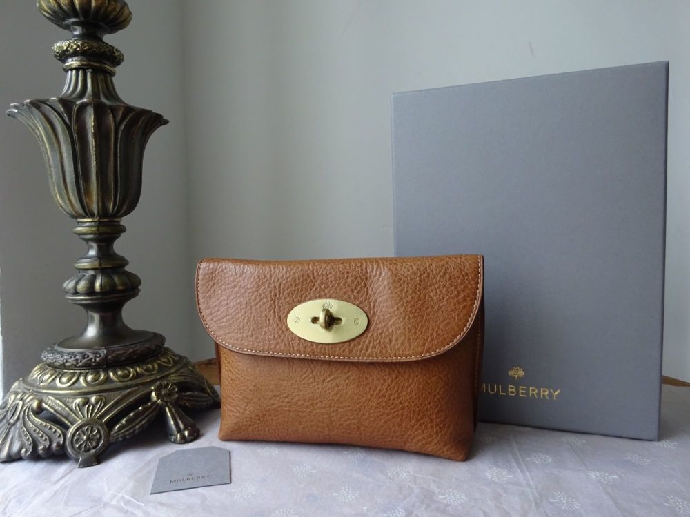 Mulberry Classic Postmans Locked Cosmetic Pouch in Oak Natural Vegetable Tanned Leather - SOLD