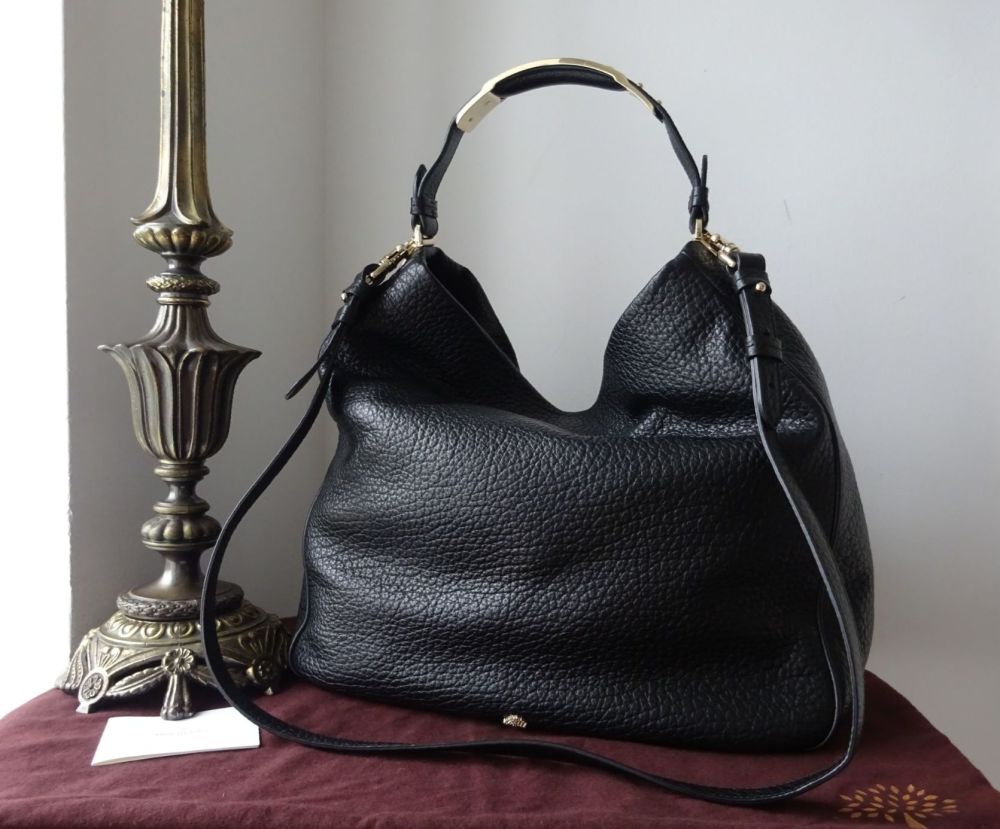 Mulberry Evelina Large Hobo in Black Soft Large Grain Leather