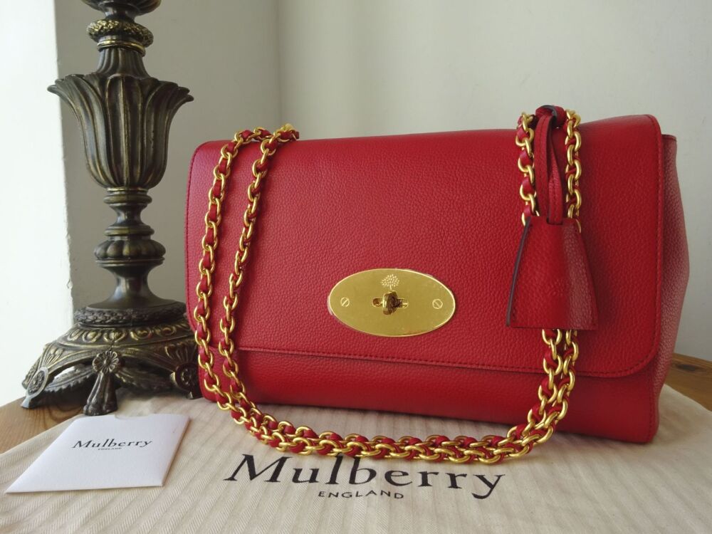 Mulberry Medium Lily in Scarlet Red Small Classic Grain - New*