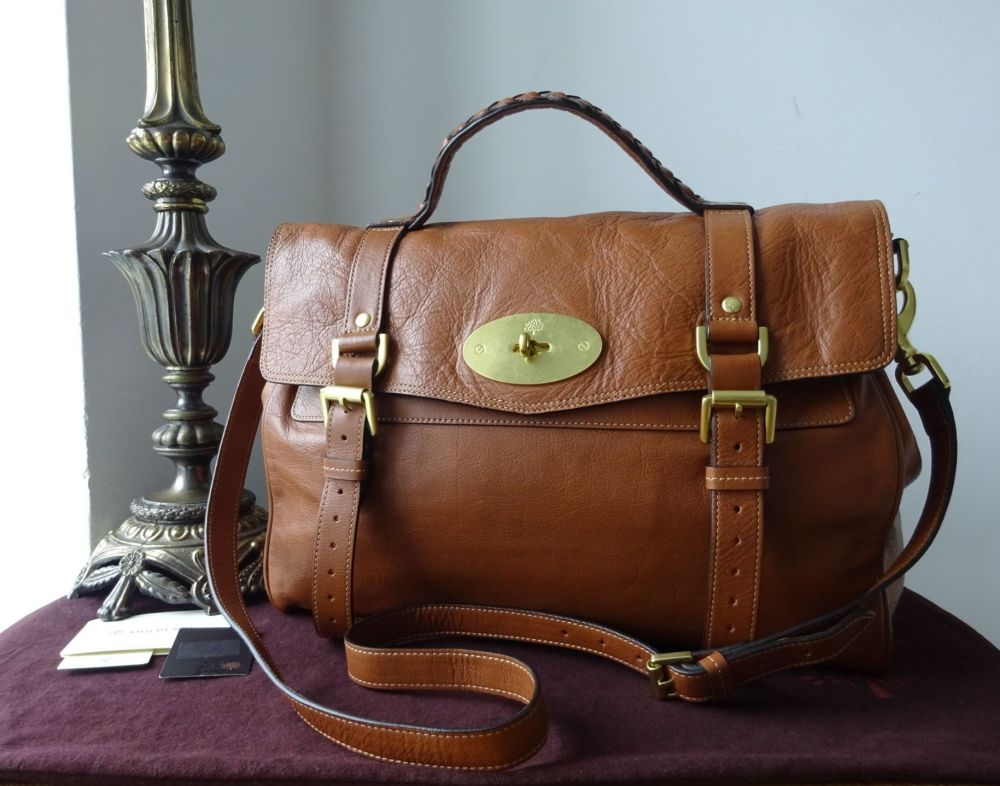 Mulberry Classic Oversized Alexa in Oak Soft Buffalo Leather with Soft Gold Hardware - SOLD