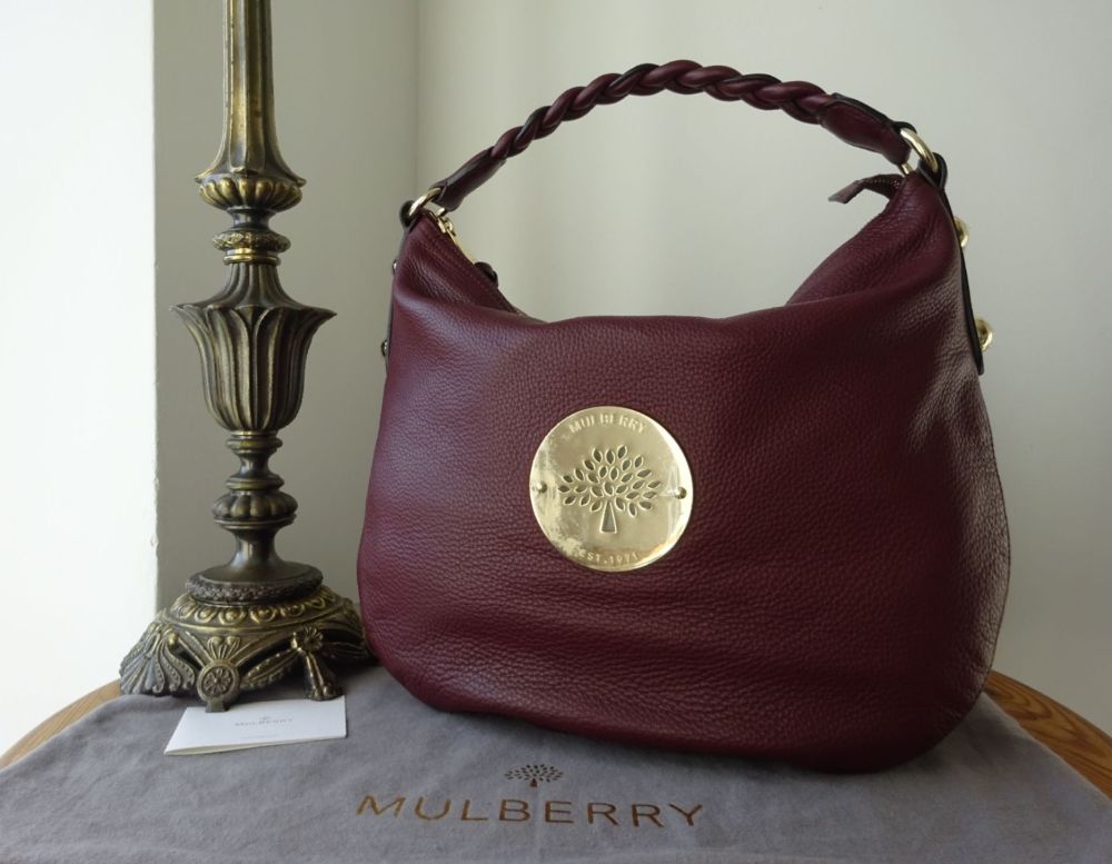 Mulberry Medium Daria Hobo in Oxblood Spongy Pebbled Leather
