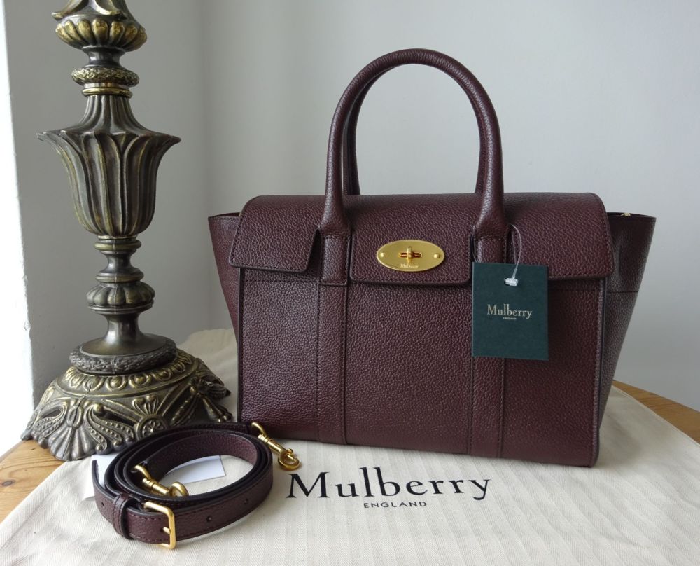 Mulberry Small Coca Bayswater Satchel in Oxblood Classic Grain Leather - Ne
