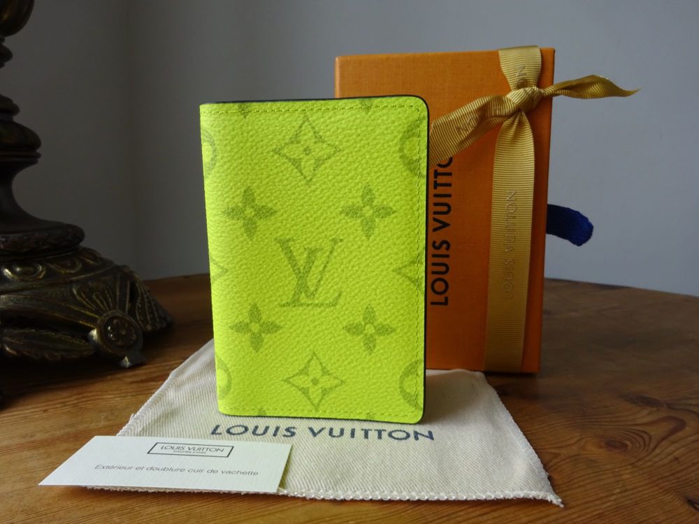 Louis Vuitton Pocket Organizer Small Folded Card Wallet in Taigarama Monogram Bahia Yellow - SOLD