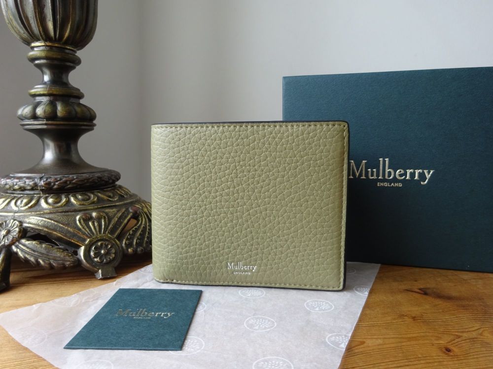 Mulberry 8 Card Coin Folded Wallet in Summer Khaki Heavy Grain - SOLD