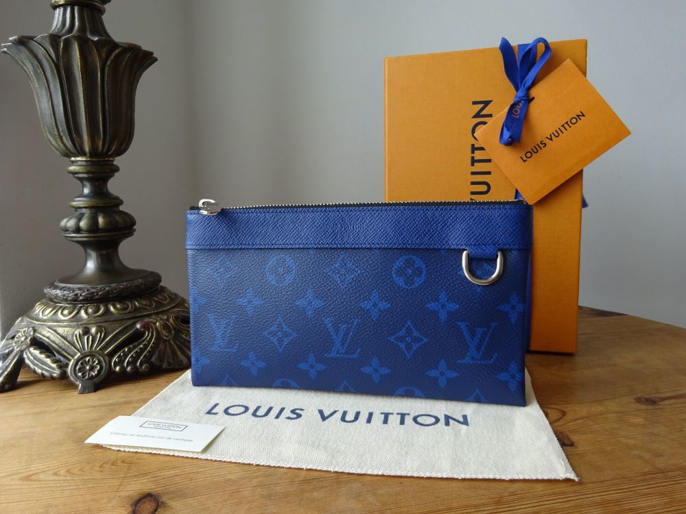 Louis Vuitton Discovery Zip Pochette PM in Taigarama Cobalt Blue Monogram -
