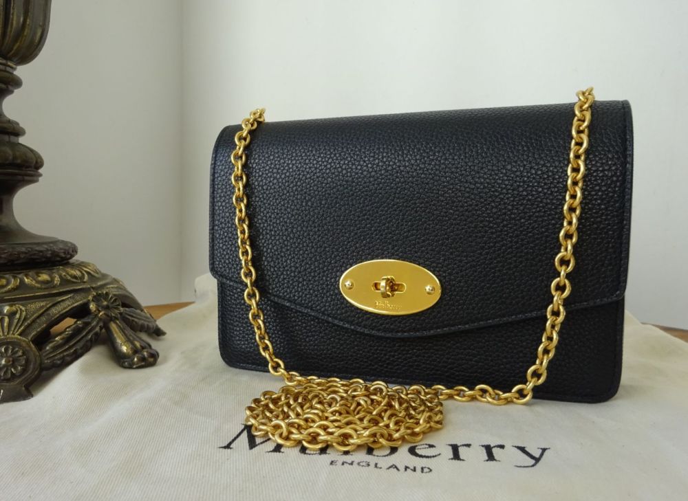 Mulberry Small Darley in Black Small Classic Grain with Golden Brass Hardware - SOLD