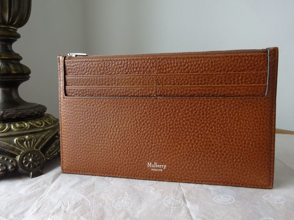 Mulberry Travel Pouch Card Holder in Oak Grain Vegetable Tanned Leather - SOLD