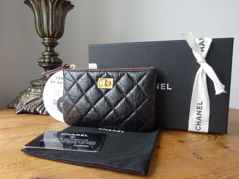 Chanel Reissue 2.55 Mini O Case in Black Aged Calfskin