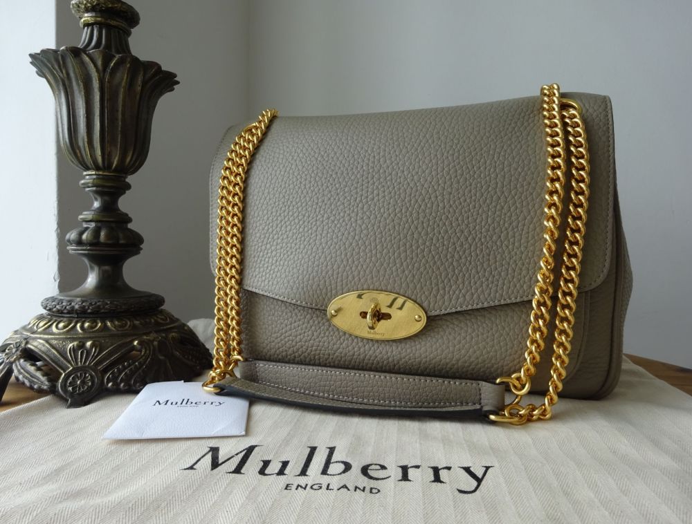 Mulberry Darley Large Shoulder Bag in Solid Grey Heavy Grain