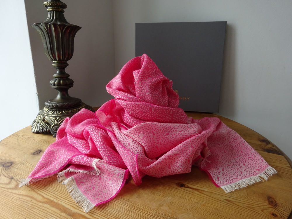 Mulberry Tamara Rectangular Scarf Wrap in Cerise Pink Superfine Cotton - Ne