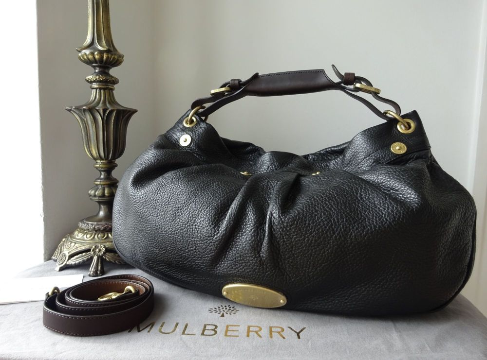 Mulberry East West Mitzy Hobo in Black Pebbled Leather