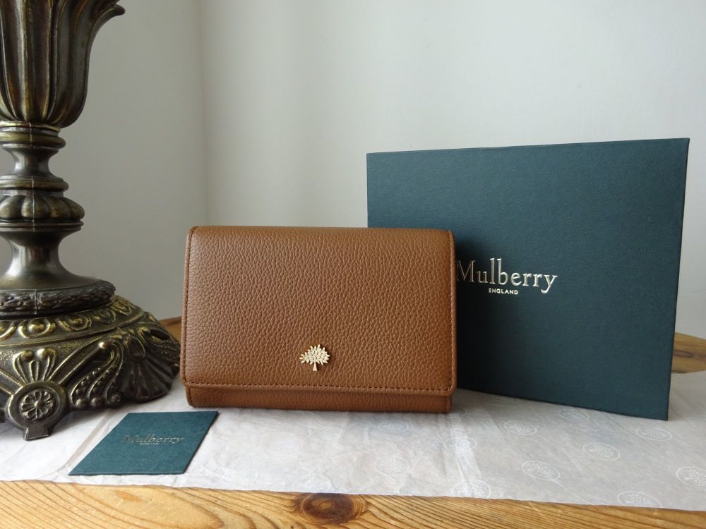 Mulberry Tree French Purse Wallet in Oak Small Classic Grain - New