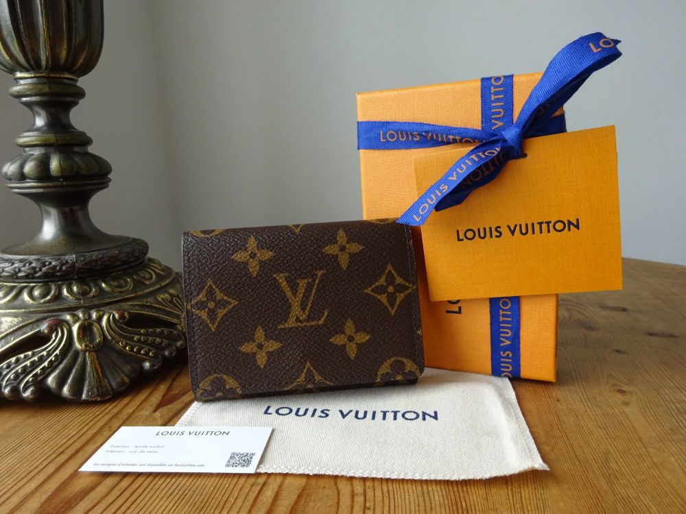 Auth Louis Vuitton Monogram Enveloppe Cartes De Visite Card Case