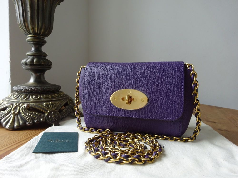 Mulberry Mini Lily in Amethyst Purple High Shine Goat Print - New