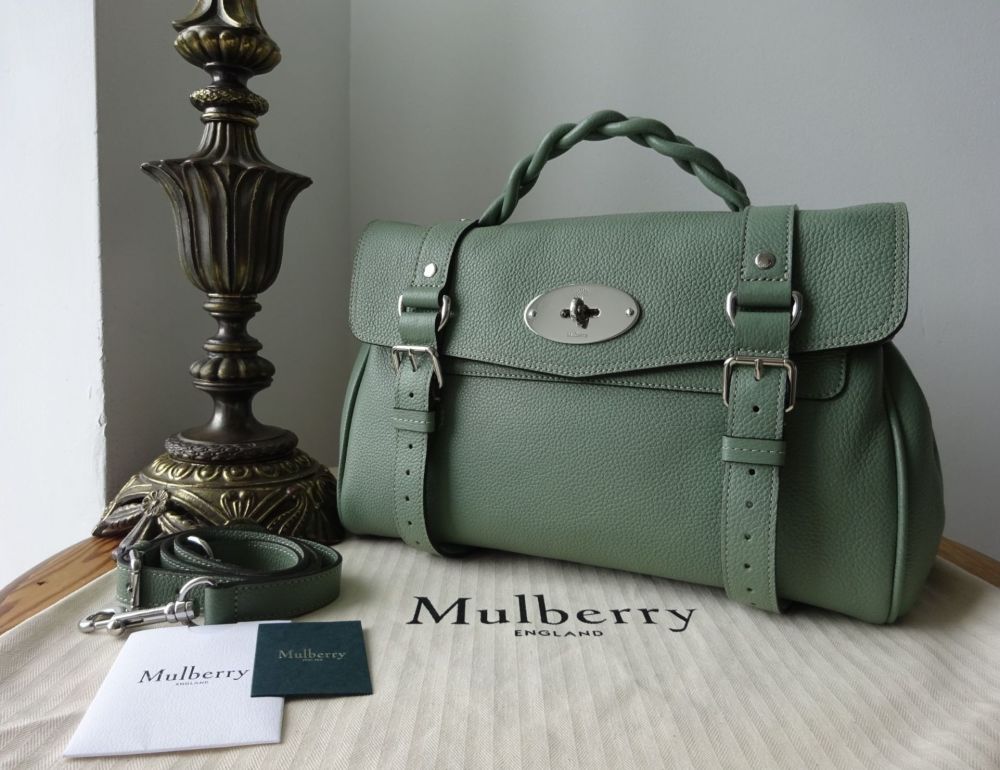 Mulberry Sustainable Icon Alexa Regular Satchel in Cambridge Green Small Cl