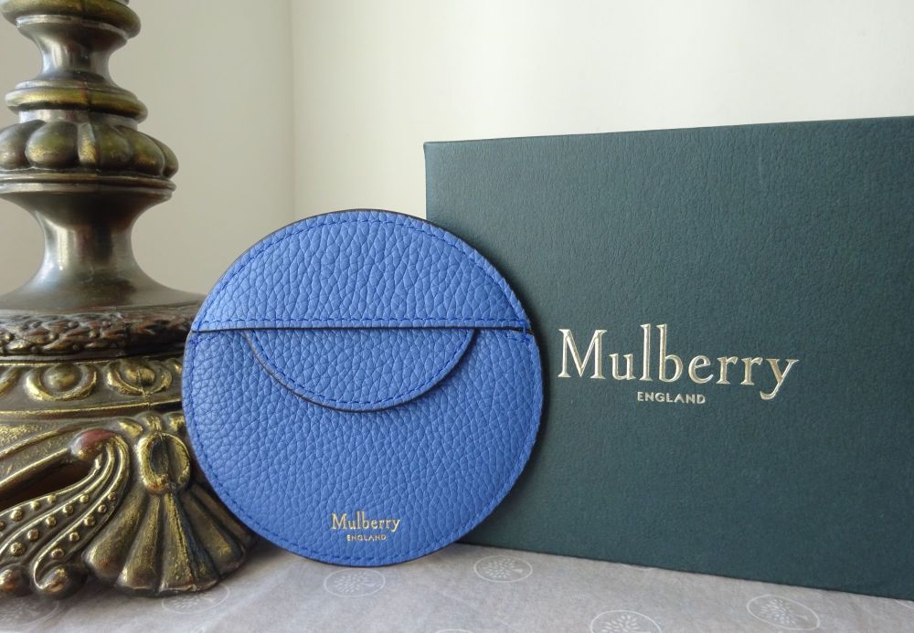 Mulberry Round Coin Purse Pouch in Porcelain Blue Small Classic Grain - SOLD