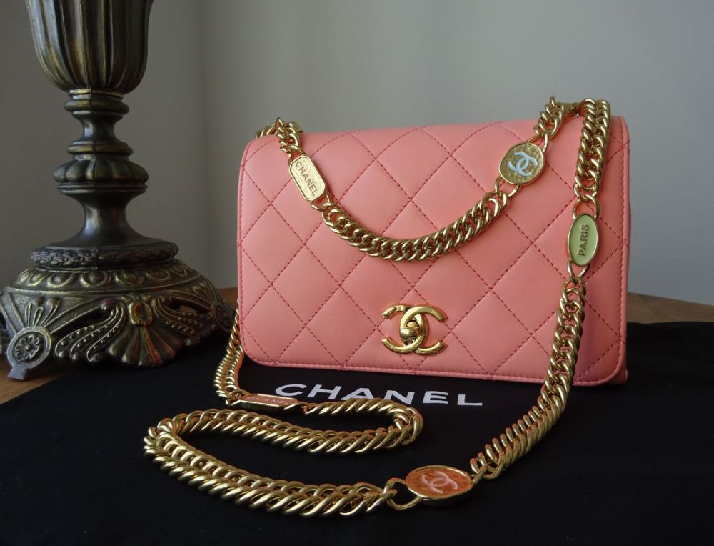 Chanel Black Pink Lambskin Enamel Large Maxi Divine Flap Bag