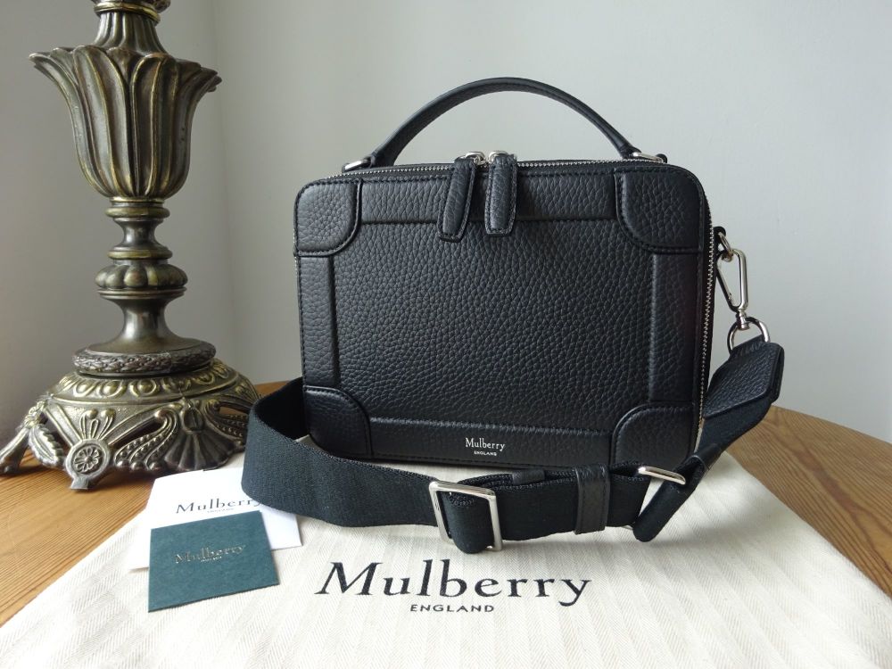 Mulberry Belgrave in Black Heavy Grain with Silver Hardware