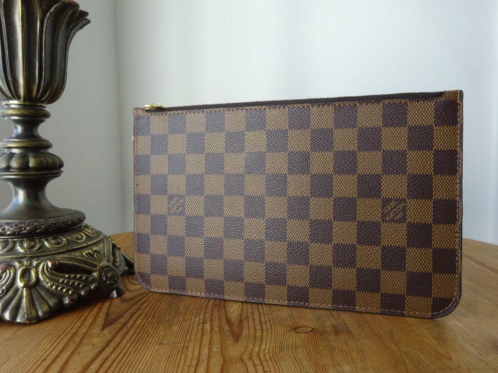 Louis Vuitton Neverfull Zip Pouch Pochette in Damier Ebene Without
