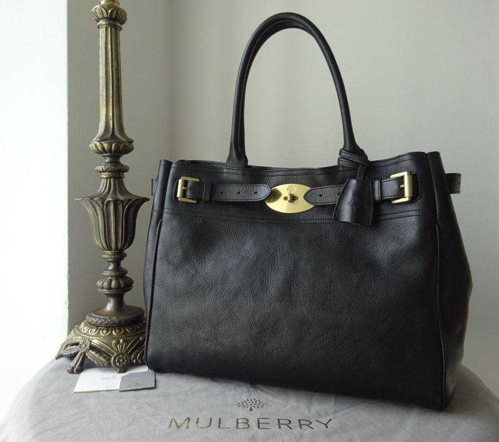 Mulberry Classic Bayswater Tote in Black Natural Vegetable Tanned Leather