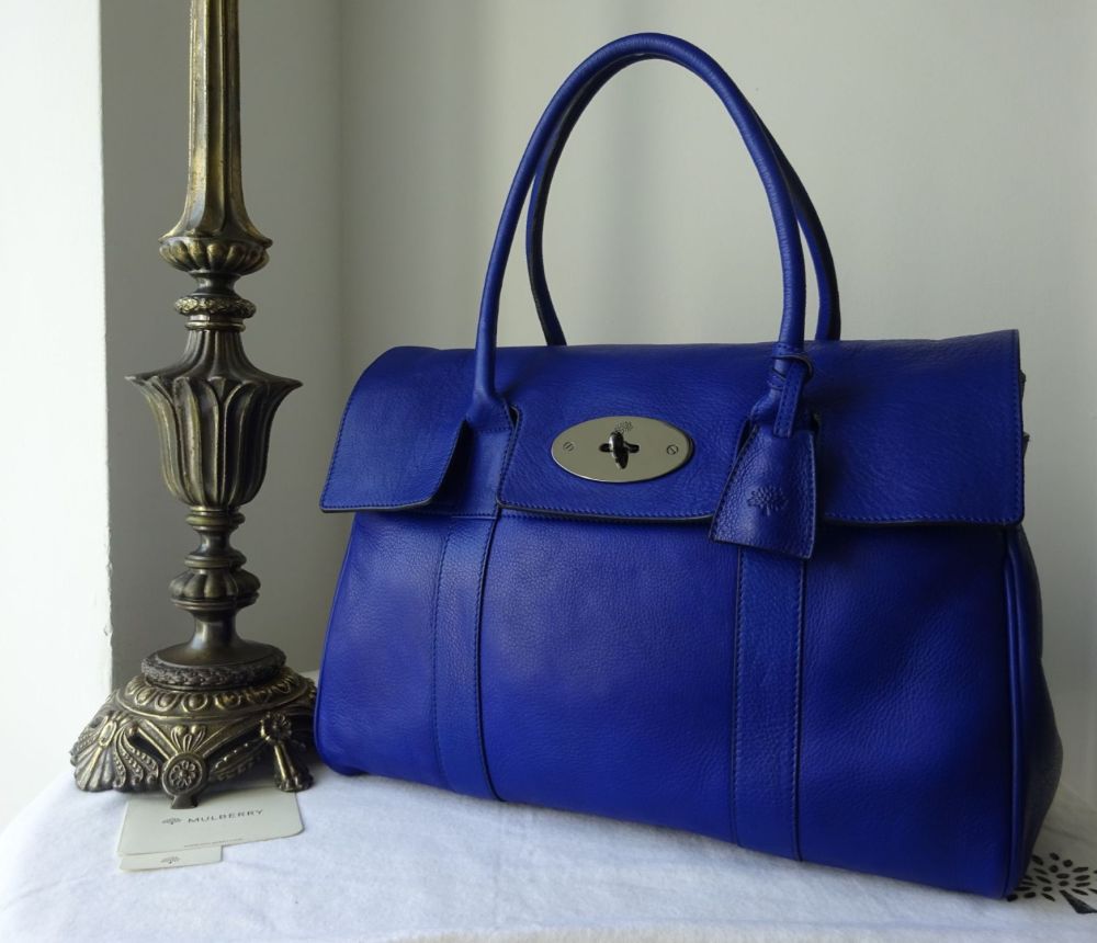 Mulberry Classic Heritage Bayswater in Electric Blue Soft Matte with Dark S