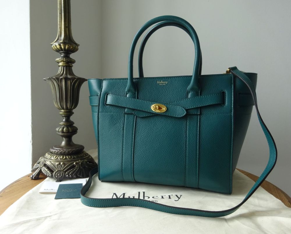 Mulberry Small Zipped Bayswater in Ocean Green Small Classic Grain - SOLD