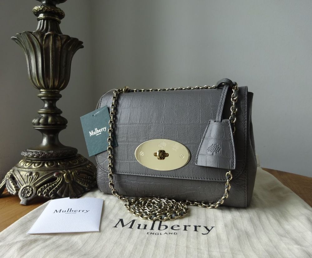Mulberry Regular Lily in Charcoal Soft Printed Croc - SOLD