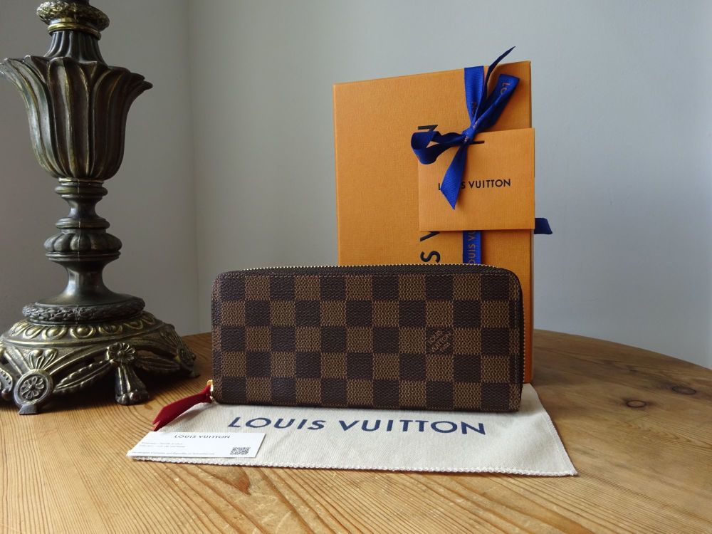 Louis Vuitton Clemence Continental Purse Wallet in Damier Ebene - New