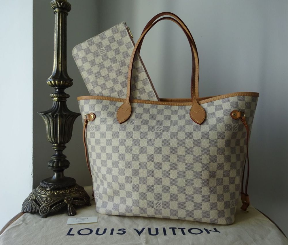 Louis Vuitton Pochette Damier Azur MM/GM Rose Ballerine Lining