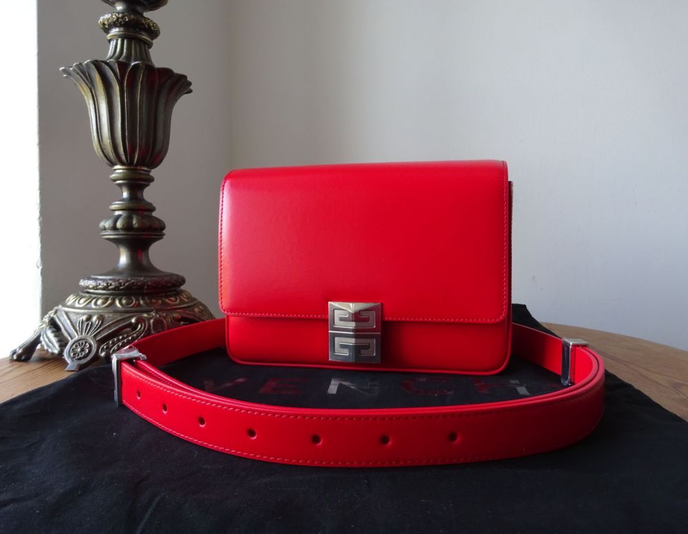 Givenchy 4G Medium in Crimson Red Smooth Box Calfskin New